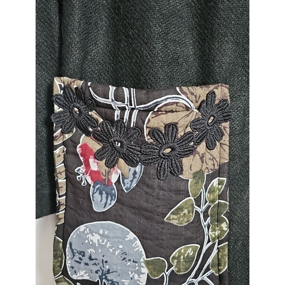 Pretty Angel Floral Knit Duster XL Black Whimsygoth Mixed Media Cardigan - Picture 10 of 16